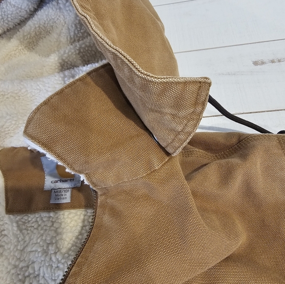 *RARE* Carhartt Tan Hooded Wildwood Sherpa Lined Jacket *hood is missing* - Picture 8 of 13